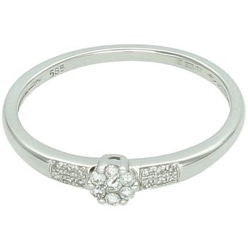 Złoty pierścionek 585 z diamentami – 19 brylantów, rozmiar 16  DIAMENT Białe Złoto.jpg